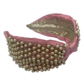 EMBROIDERED HAIRBAND : NAMJOSH : ROSE PINK/RED : OS - إكسسوارات شعر