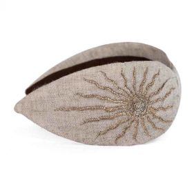 EMBROIDERED HAIRBAND : NAMJOSH : LINEN : OS - إكسسوارات شعر