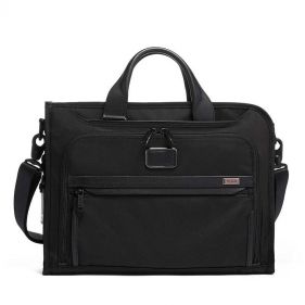 TUMI ALPHA SLIM DELUXE PORTFOLIO BLACK OS