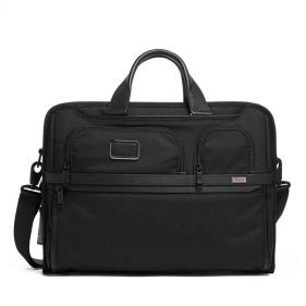 TUMI ALPHA COMPACT LG LAPTOP BRIEF BLACK OS