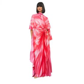 MARISSA PLEATED DRAPED DRESS  - فستان