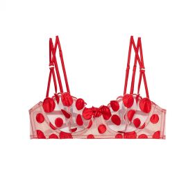 POLKA DOT EMBROIDERY BALCONETTE - صدرية ذات سلك داخلي