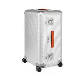 BANK TRUNK ON WHEELS ALUMINUM : FABBRICA PELLETTERIE MILANO : MOONLIGHT SILVER : OS - أمتعة زي إتش