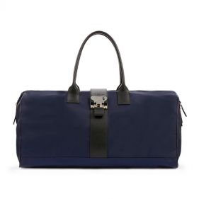 BANK ON THE ROAD BUTTERFLY DUFFLE FABRIC : FABBRICA PELLETTERIE MILANO : INDIGO BLUE : OS - حقيبة من النايلون