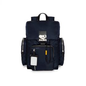 BANK ON THE ROAD BUTTERFLY PC BACKPACK M FABRIC : FABBRICA PELLETTERIE MILANO : INDIGO BLUE : OS - ديلسي حقيبه ظهر