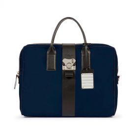 BANK ON THE ROAD BUTTERFLY PC BRIEFCASE FABRIC : FABBRICA PELLETTERIE MILANO : INDIGO BLUE : OS - ديلسي حقيبه مستندات