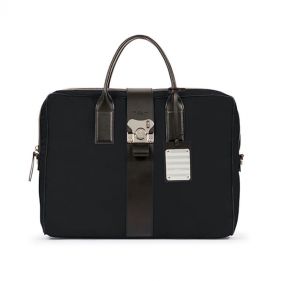 BANK ON THE ROAD BUTTERFLY PC BRIEFCASE FABRIC : FABBRICA PELLETTERIE MILANO : EBONY : OS - ديلسي حقيبه مستندات