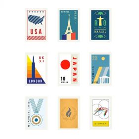 ACCESSORY STICKERS (PACK 9PCS) PAPER : FABBRICA PELLETTERIE MILANO : COUNTRY MIX COLORS : OS - إكسسوارات حقائب