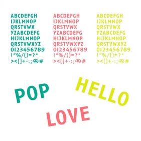 ACCESSORY STICKERS (PACK 3 PCS) PAPER : FABBRICA PELLETTERIE MILANO : LETTER MIX COLORS : OS - إكسسوارات حقائب
