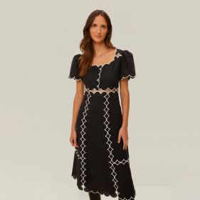 SHORT SLEEVE MAXI DRESS  - فستان