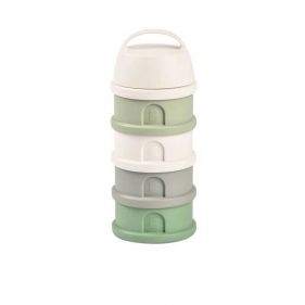 FORMULA MILK CONTAINER    4 COMPARTMENTS    COTTON WHITE  SAGE GREEN - إكسسوارات