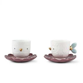 SET OF 2 CUPS AND SAUCERS KAWKI - الكأس والصحن 