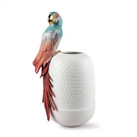 MACAW BIRD VASE RED - مزهرية