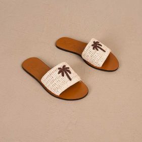 NATURAL WITH BAND COCOA PALM  - صنادل نسائية