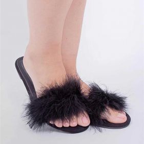 FEATHER SLIPPERS - نعال
