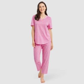 PYJAMAS ROUND NECK 1/2 SLEEVE  - بيجاما