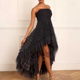 MIA STRAPLESS HIGH-LOW GOWN - فستان