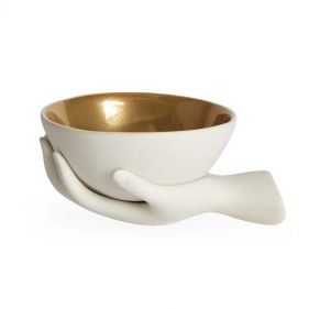 EVE ACCENT BOWL WHITE/GOLD OS: JONATHAN ADLER - الطاسات