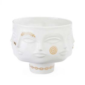 GILDED MUSE DORA MAAR BOWL WHITE/GOLD 8.25x7.25: JONATHAN ADLER - الطاسات