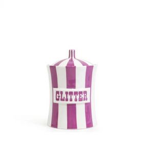 VICE GLITTER CANISTER PURPLE/WHITE 4x6: JONATHAN ADLER - حاوية