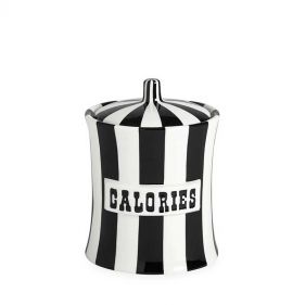 VICE CALORIES CANISTER BLACK/WHITE 5x6.75: JONATHAN ADLER - حاوية