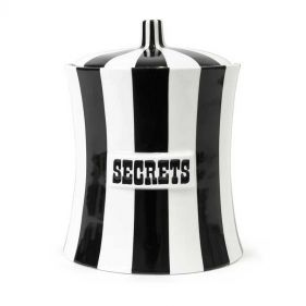 VICE SECRETS CANISTER BLACK/WHITE 6.25x7.75: JONATHAN ADLER - حاوية