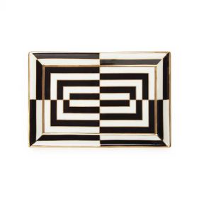 OP ART RECTANGLE TRAY BLACK/WHITE OS: JONATHAN ADLER - صينية