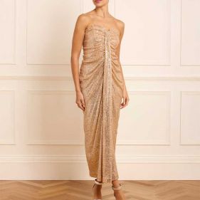 AMORA STRAPLESS ANKLE GOWN - فستان