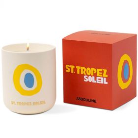 ST TROPEZ-TRAVEL FROM HOME SCENTED CANDLE: ASSOULINE - شمعة معطرة