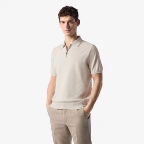 KNITTED POLO - بولو كم قصير