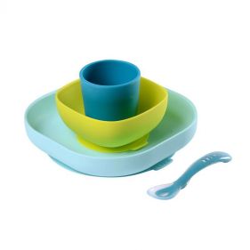 BEABA SILICONE MEAL SET OF 4 BLUE - إكسسوارات