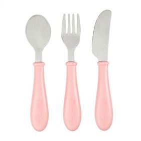 BEABA STAINLESS STEEL TRAINING CUTLERY OLD PINK - إكسسوارات