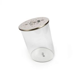 CANDY JAR SLANTED ALUMINUM LID LARGE NOURIE: ZARINA - جرات