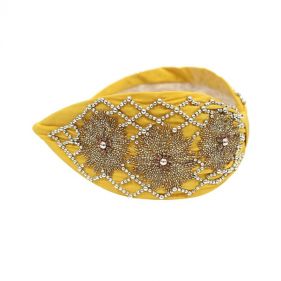 EMBROIDERED HAIRBAND: NAMJOSH : YELLOW : OS - إكسسوارات شعر