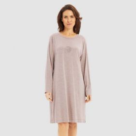 NIGHTDRESS ROUND NECK 1/1 SLEEVE 95CM -فستان