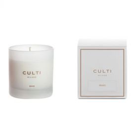 CANDLE SILKSCREENED SATIN GLASS EBANO 270G: CULTI MILANO - شمعة معطرة