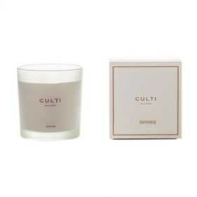 CANDLE SILKSCREENED SATIN GLASS ESPERIDE 550G: CULTI MILANO - شمعة معطرة