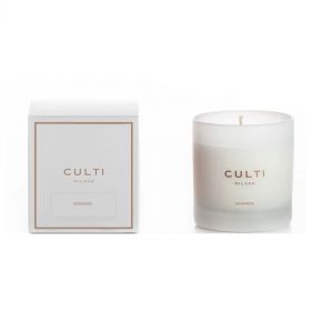 CANDLE SILKSCREENED SATIN GLASS EBANO 550G: CULTI MILANO - شمعة معطرة
