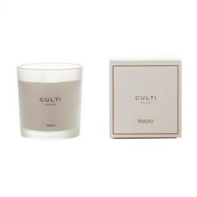 CANDLE SILKSCREENED SATIN GLASS TESSUTO 550G: CULTI MILANO - شمعة معطرة
