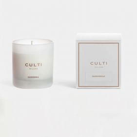 CANDELA VETRO SATINATO SERIGRAFATO THE 550G: CULTI MILANO - شمعة معطرة