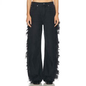 FLOAT JEAN UNEVEN SIDE SEAM FRAY  - جينز 