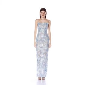 MULTI STRAPLESS MAXI DRESS  - فستان