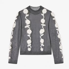 SF CROCHET APPLIQUE TOP  - توب