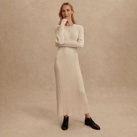 AXEL RIB KNIT MIDI DRESS - فستان