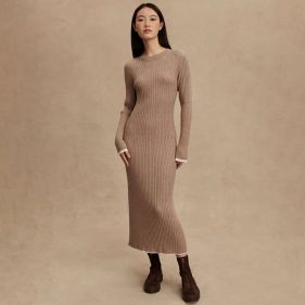 AXEL RIB KNIT MIDI DRESS - فستان