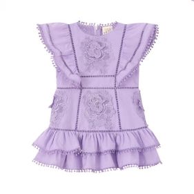 BABY GIRL CARLOYN FRILL COTTON DRESS  - فستان