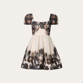 VANDA POUF SLEEVE MINI DRESS  - فستان