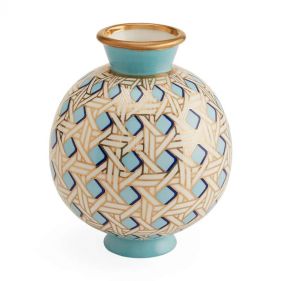 BASKETWEAVE ROUND VASE: JONATHAN ADLER - مزهرية