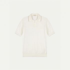 BUTTONLESS POLO TRIM  - بولو كم قصير