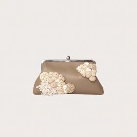 MOSS ON BEIGE LEATHER CLASSIC: SARAHS BAG - ديلسي حقيبة صغيرة محمولة باليد